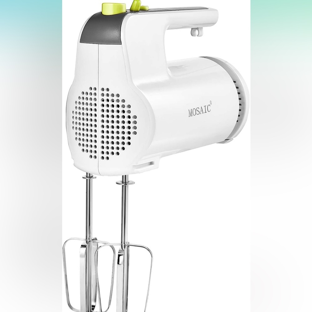 Mosaic Electric Hand Mixer Beaters & Hooks. Easy Storage